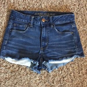 American Eagle High Rise  Shortie  Jean Shorts